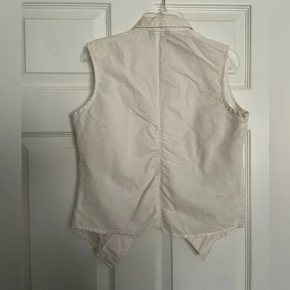 Vintage Jonathan Martin Cream Off White Sleeveless Vest size medium